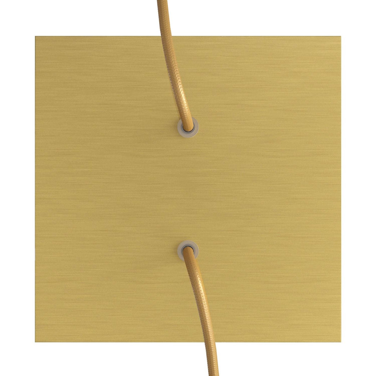 Rosone Rose-One quadrato, 200 mm con 2 fori e 4 fori laterali - Dibond Ottone satinato Bianco