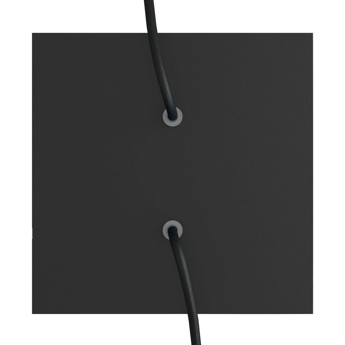 Rosone Rose-One quadrato, 200 mm con 2 fori e 4 fori laterali - Nero opaco Bianco