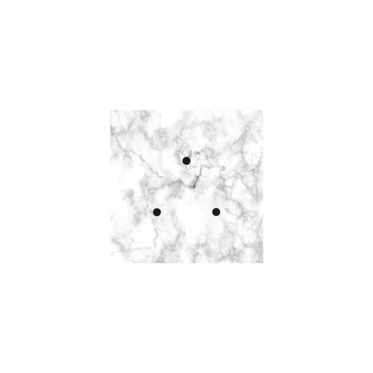 Rosone Rose-One quadrato, 200 mm con 3 fori e 4 fori laterali - Marmo Carrara Bianco