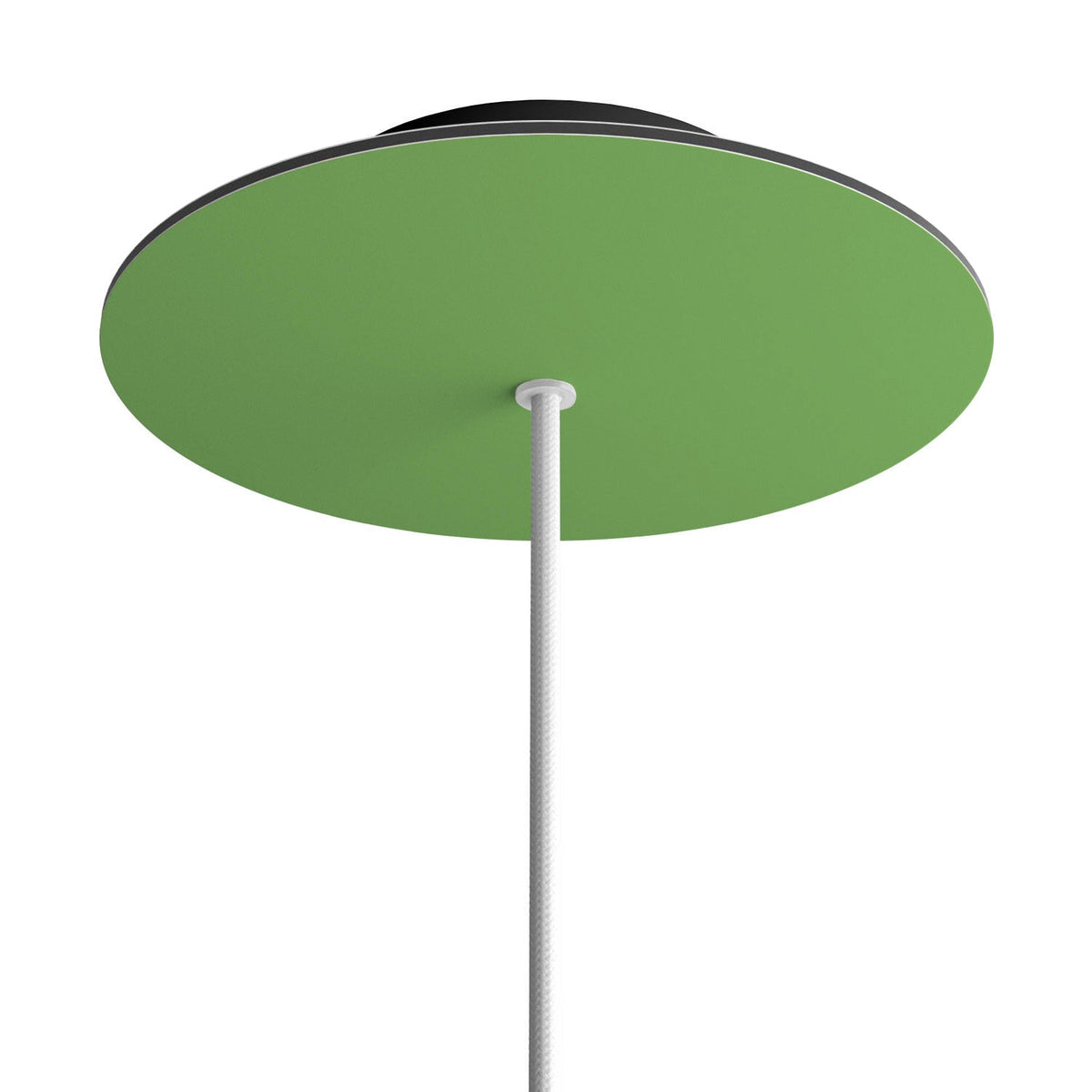 Rosone Rose-One rotondo, diametro 200 mm con 1 foro e 4 fori laterali - Verde prato Nero
