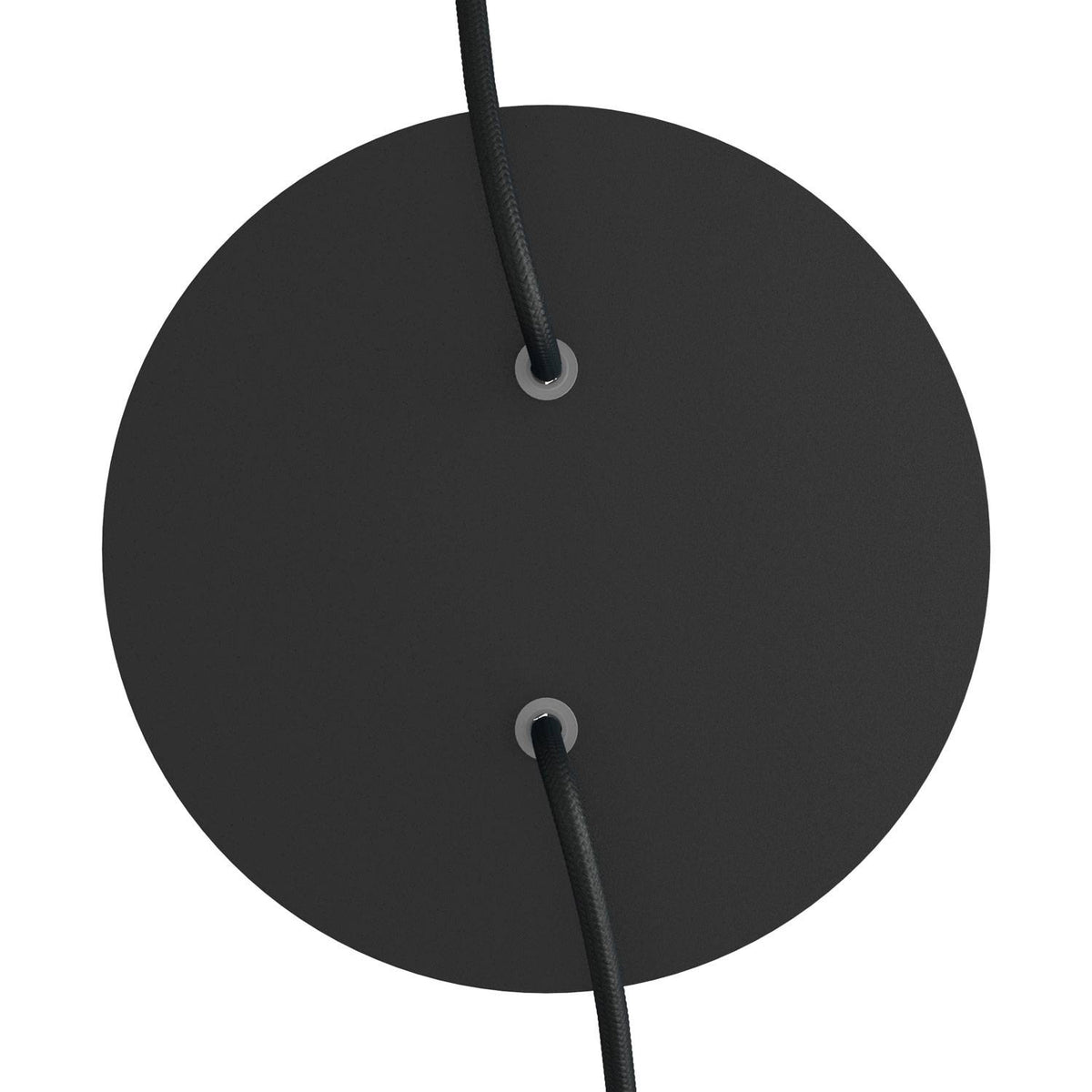 Rosone Rose-One rotondo, diametro 200 mm con 2 fori e 4 fori laterali - Nero opaco Bianco