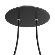 Rosone Rose-One rotondo, diametro 200 mm con 2 fori e 4 fori laterali - Nero opaco Bianco