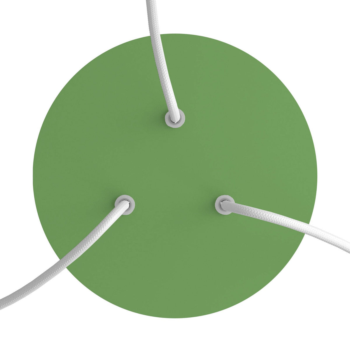 Rosone Rose-One rotondo, diametro 200 mm con 3 fori e 4 fori laterali - Verde prato Bianco