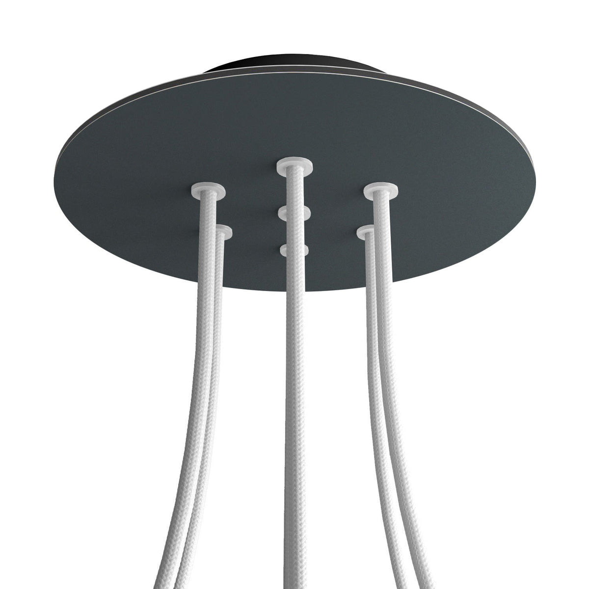Rosone Rose-One rotondo, diametro 200 mm con 7 fori e 4 fori laterali - Antracite Nero
