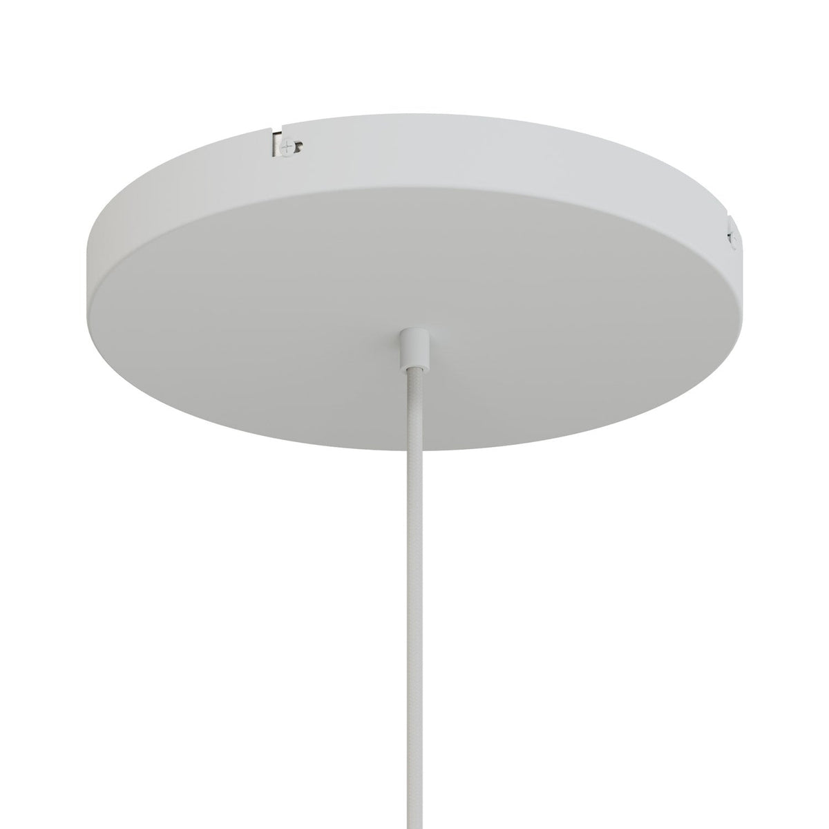 Rosone rotondo in alluminio Ø 30 cm con staffa e cavo di messa a terra, con 1 foro centrale - Bianco Opaco 0