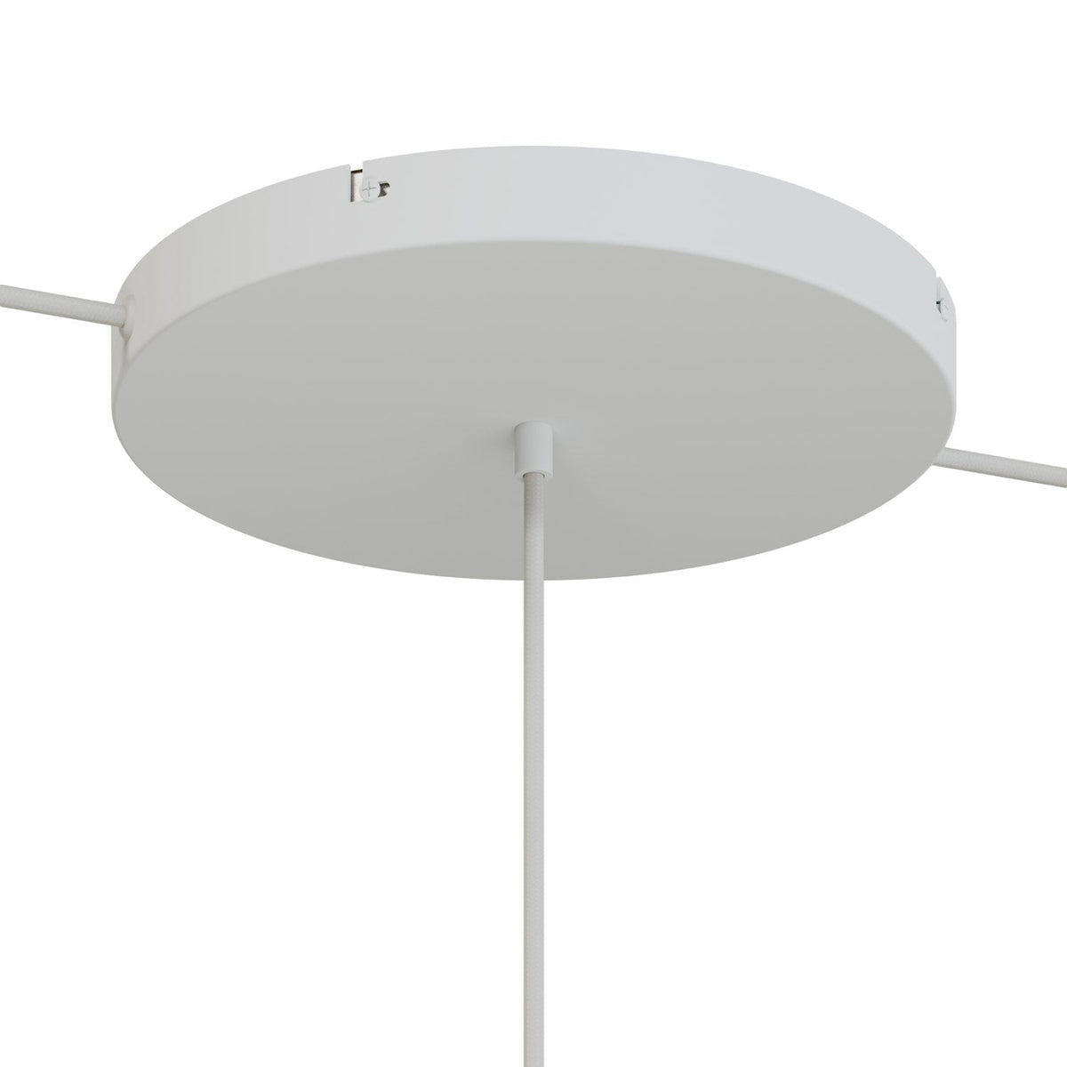 Rosone rotondo in alluminio Ø 30 cm con staffa e cavo di messa a terra, con 1 foro centrale - Bianco Opaco 2