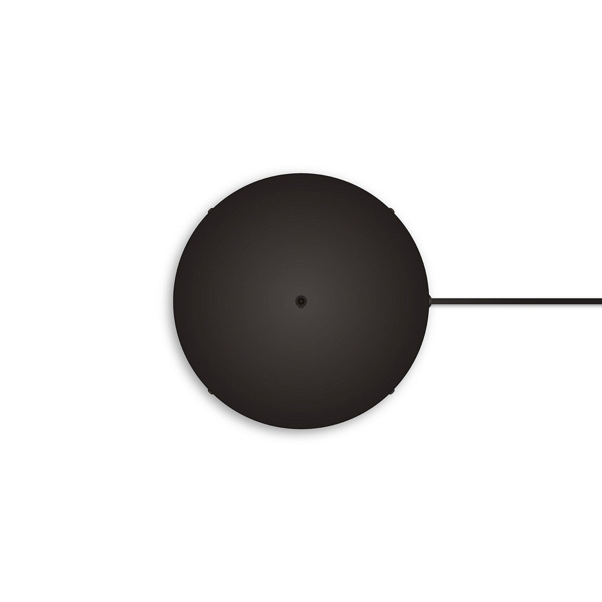 Rosone rotondo in alluminio Ø 30 cm con staffa e cavo di messa a terra, con 1 foro centrale - Nero 1