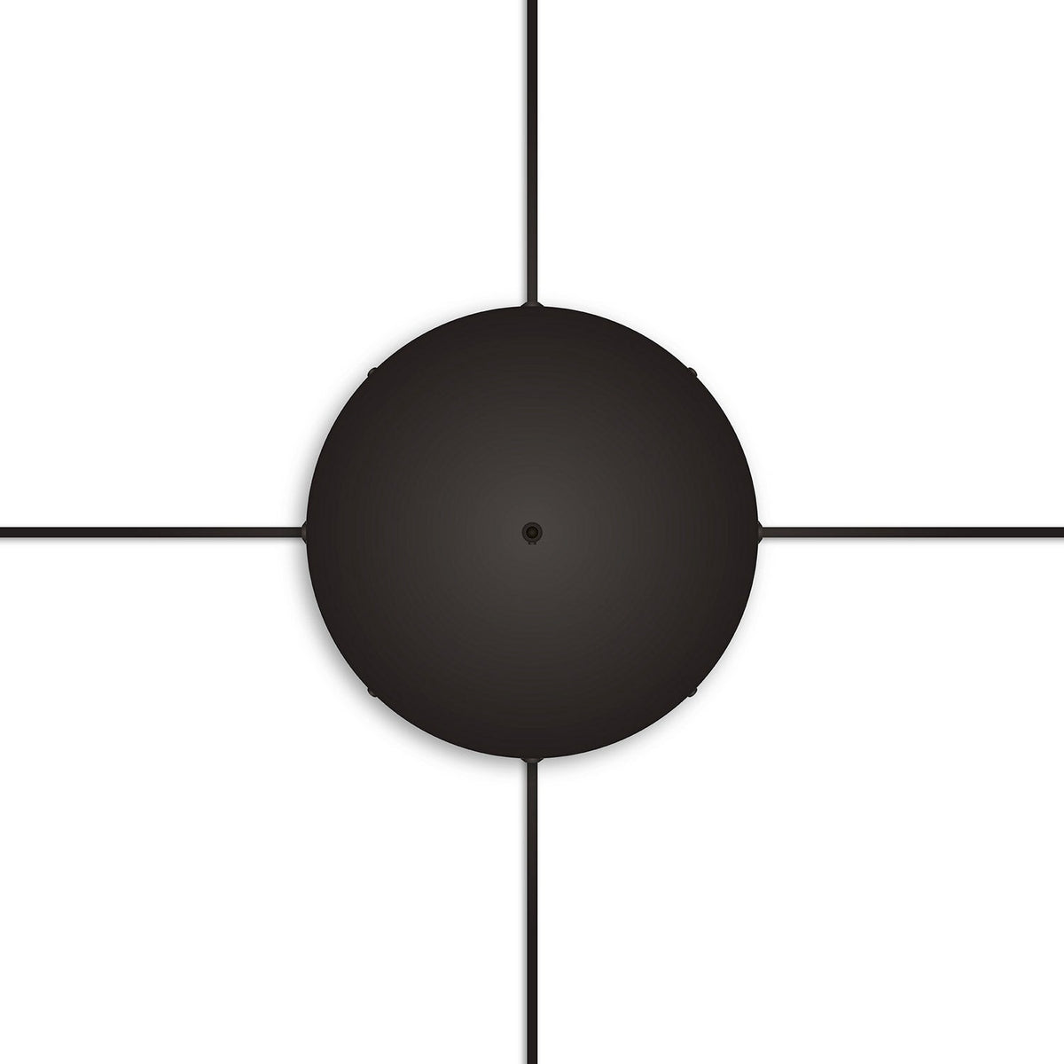 Rosone rotondo in alluminio Ø 30 cm con staffa e cavo di messa a terra, con 1 foro centrale - Nero 4