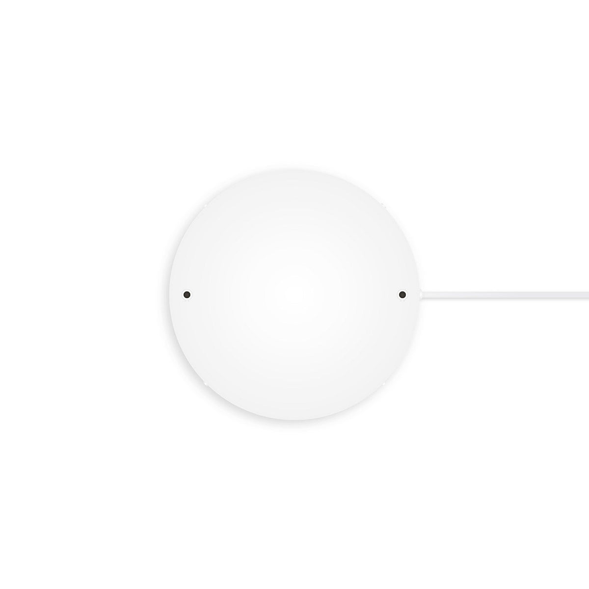Rosone rotondo in alluminio Ø 30 cm con staffa e cavo di messa a terra, con 2 fori frontali - Bianco Opaco 1