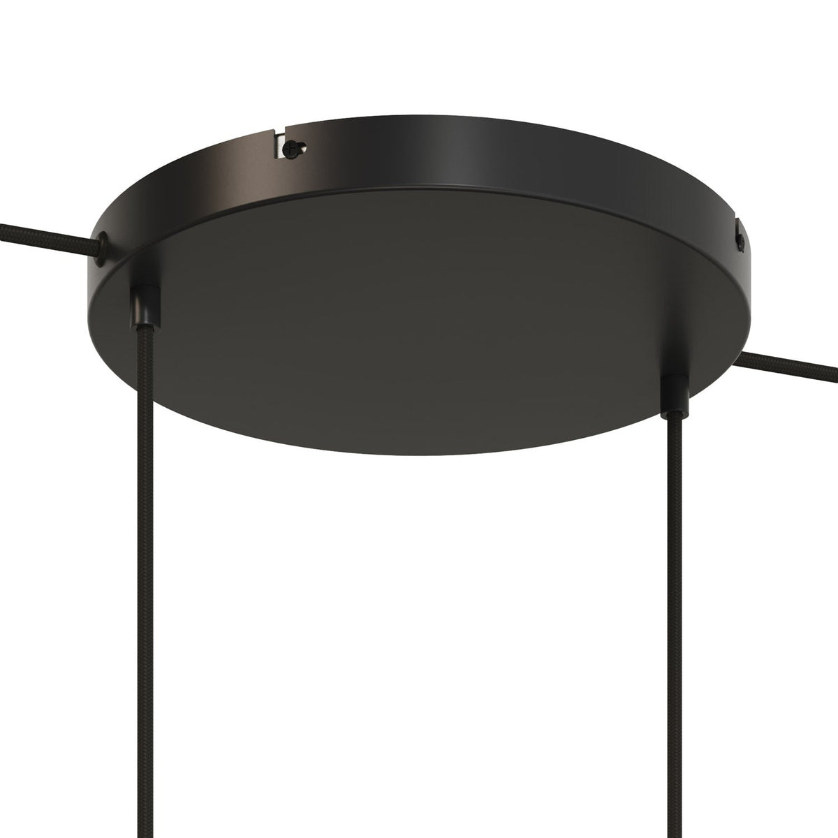 Rosone rotondo in alluminio Ø 30 cm con staffa e cavo di messa a terra, con 2 fori frontali - Nero 2
