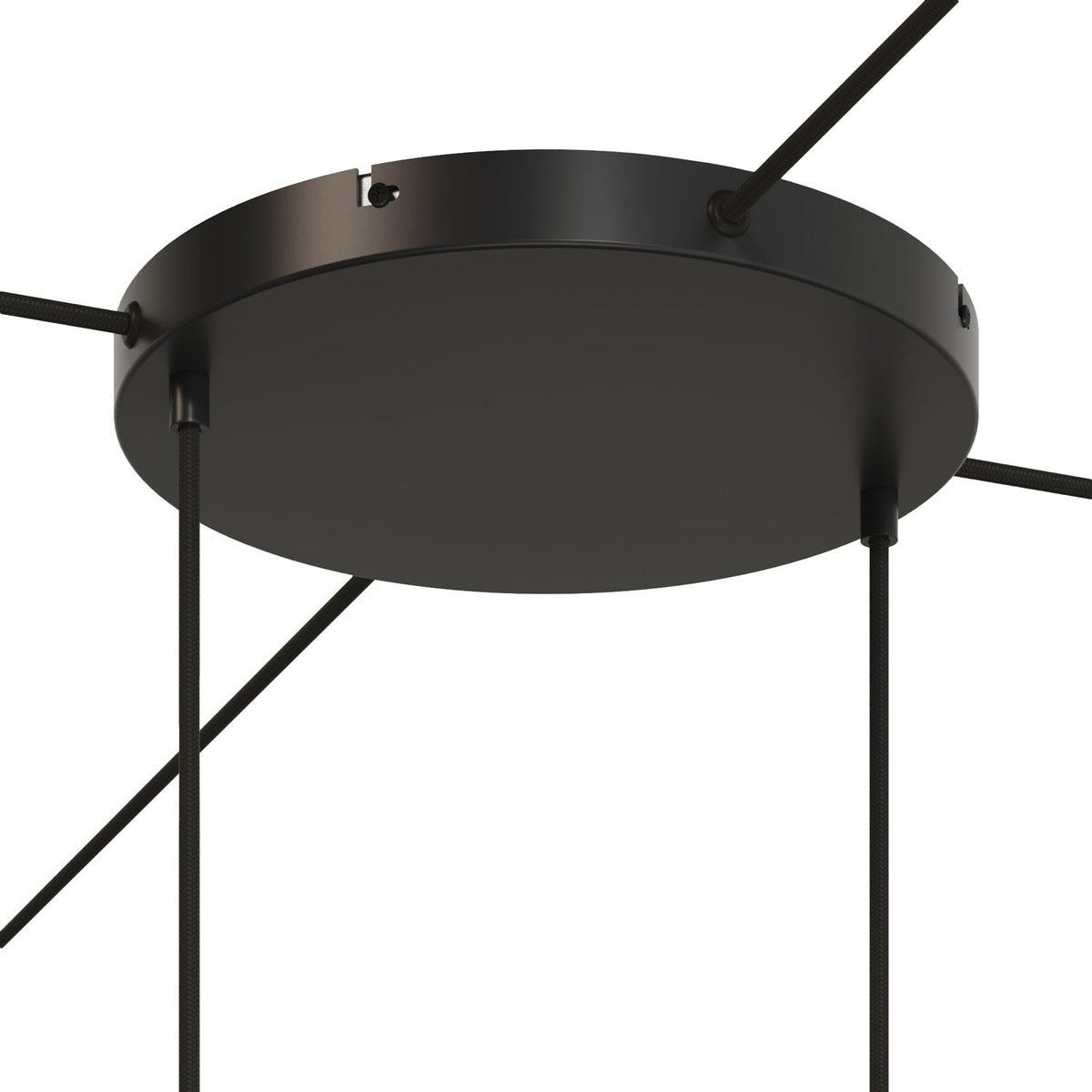 Rosone rotondo in alluminio Ø 30 cm con staffa e cavo di messa a terra, con 2 fori frontali - Nero 4