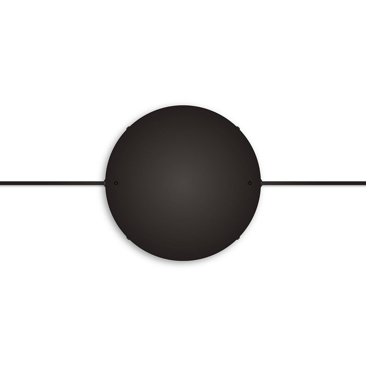Rosone rotondo in alluminio Ø 30 cm con staffa e cavo di messa a terra, con 2 fori frontali - Nero 2