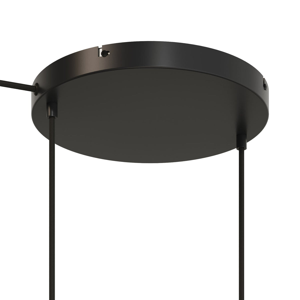 Rosone rotondo in alluminio Ø 30 cm con staffa e cavo di messa a terra, con 2 fori frontali - Nero 1