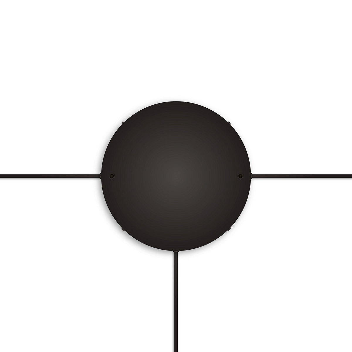 Rosone rotondo in alluminio Ø 30 cm con staffa e cavo di messa a terra, con 2 fori frontali - Nero 3