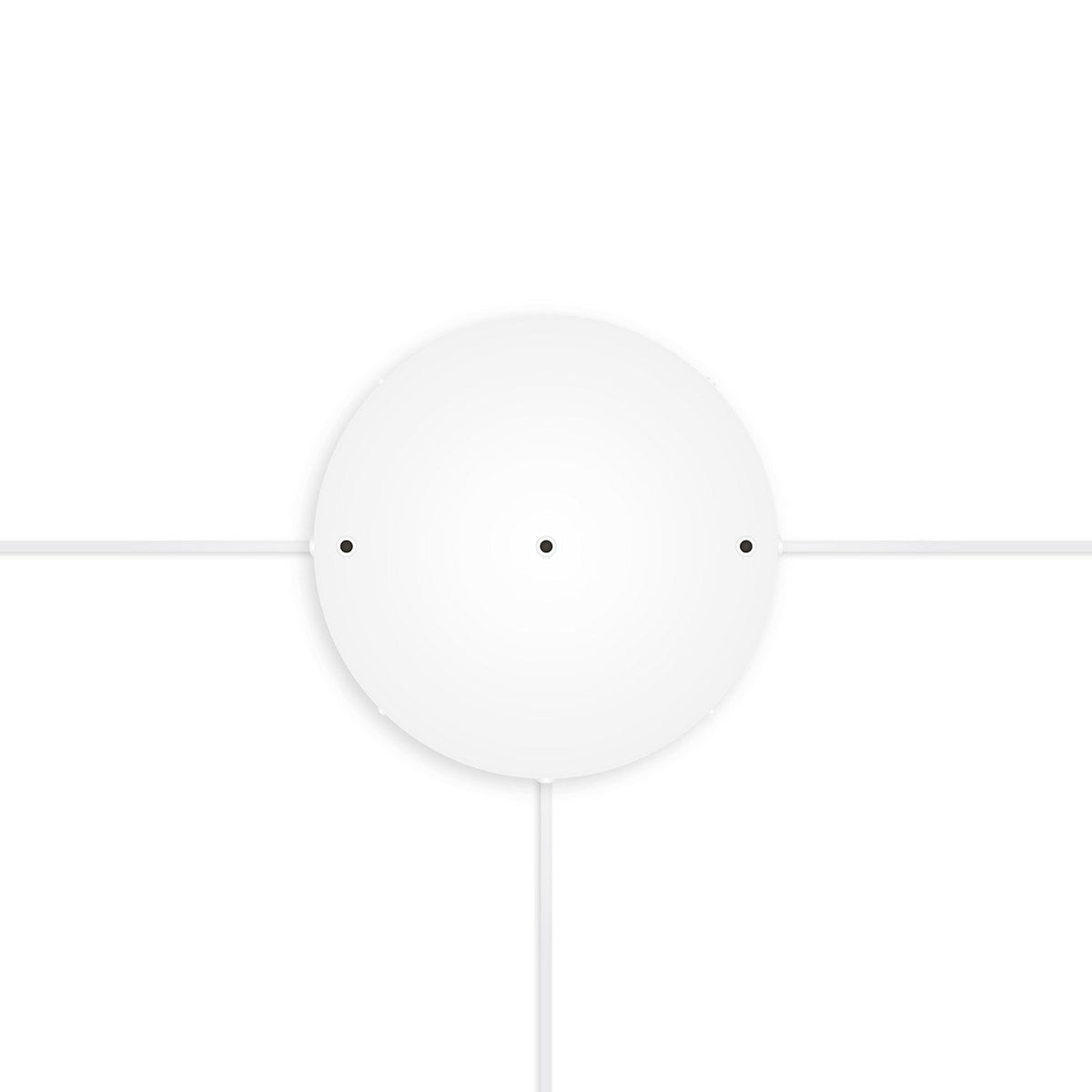 Rosone rotondo in alluminio Ø 30 cm con staffa e cavo di messa a terra, con 3 fori frontali - Bianco Opaco 3