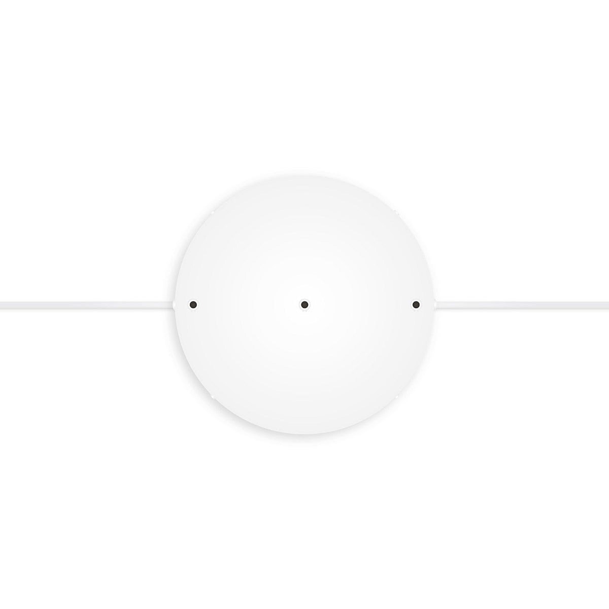 Rosone rotondo in alluminio Ø 30 cm con staffa e cavo di messa a terra, con 3 fori frontali - Bianco Opaco 2