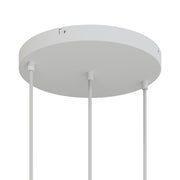 Rosone rotondo in alluminio Ø 30 cm con staffa e cavo di messa a terra, con 3 fori frontali - Bianco Opaco 0