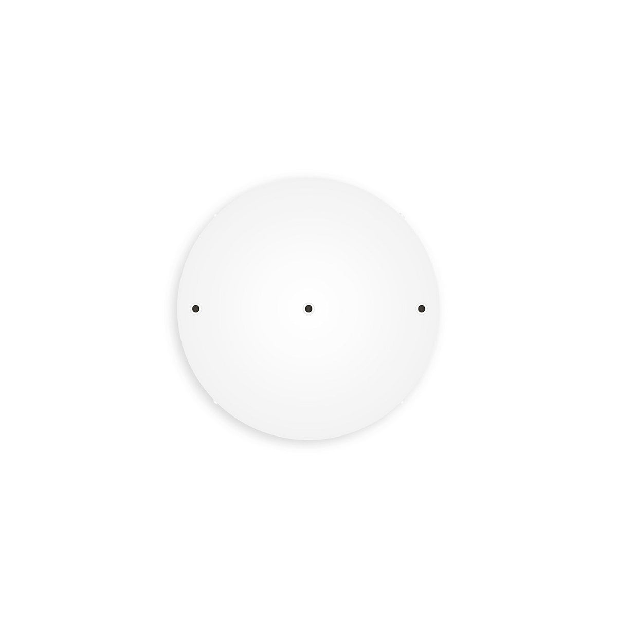 Rosone rotondo in alluminio Ø 30 cm con staffa e cavo di messa a terra, con 3 fori frontali - Bianco Opaco 0