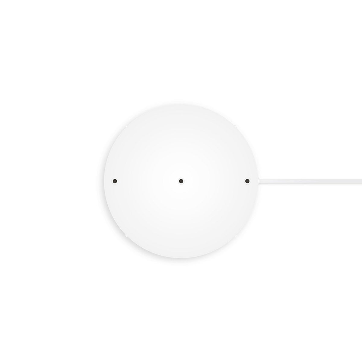 Rosone rotondo in alluminio Ø 30 cm con staffa e cavo di messa a terra, con 3 fori frontali - Bianco Opaco 1
