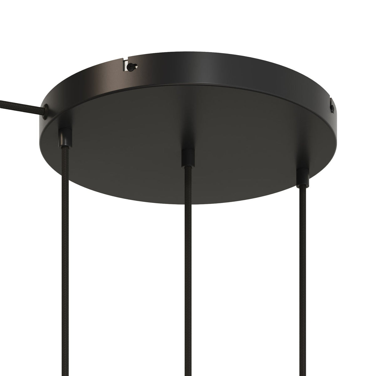 Rosone rotondo in alluminio Ø 30 cm con staffa e cavo di messa a terra, con 3 fori frontali - Nero 1