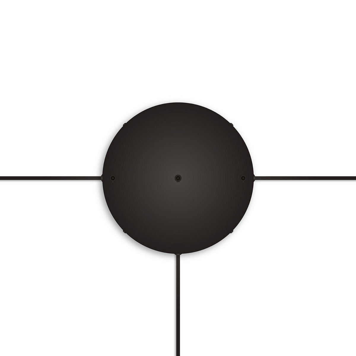 Rosone rotondo in alluminio Ø 30 cm con staffa e cavo di messa a terra, con 3 fori frontali - Nero 3