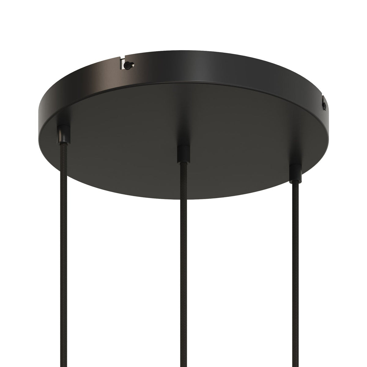 Rosone rotondo in alluminio Ø 30 cm con staffa e cavo di messa a terra, con 3 fori frontali - Nero 0