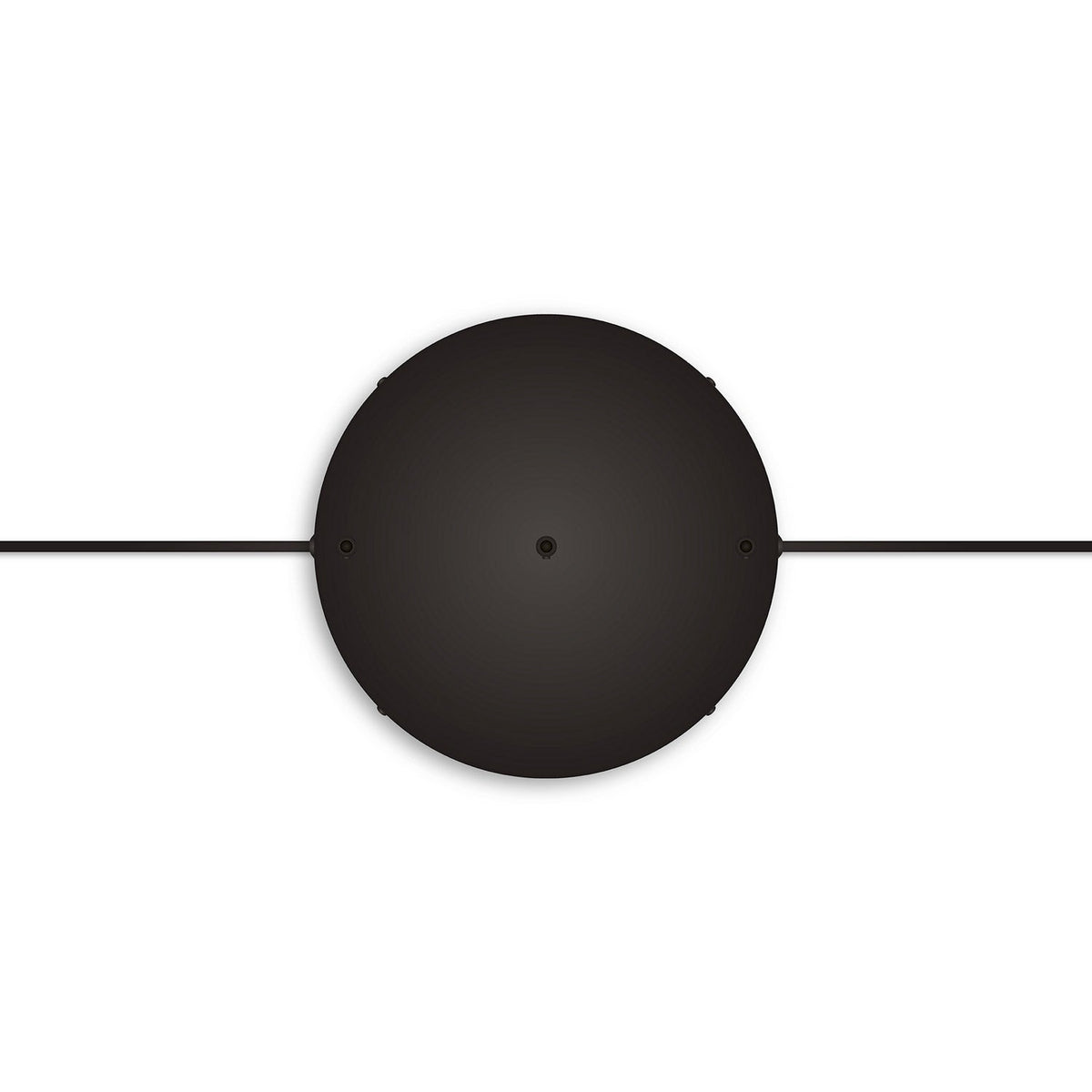 Rosone rotondo in alluminio Ø 30 cm con staffa e cavo di messa a terra, con 3 fori frontali - Nero 2