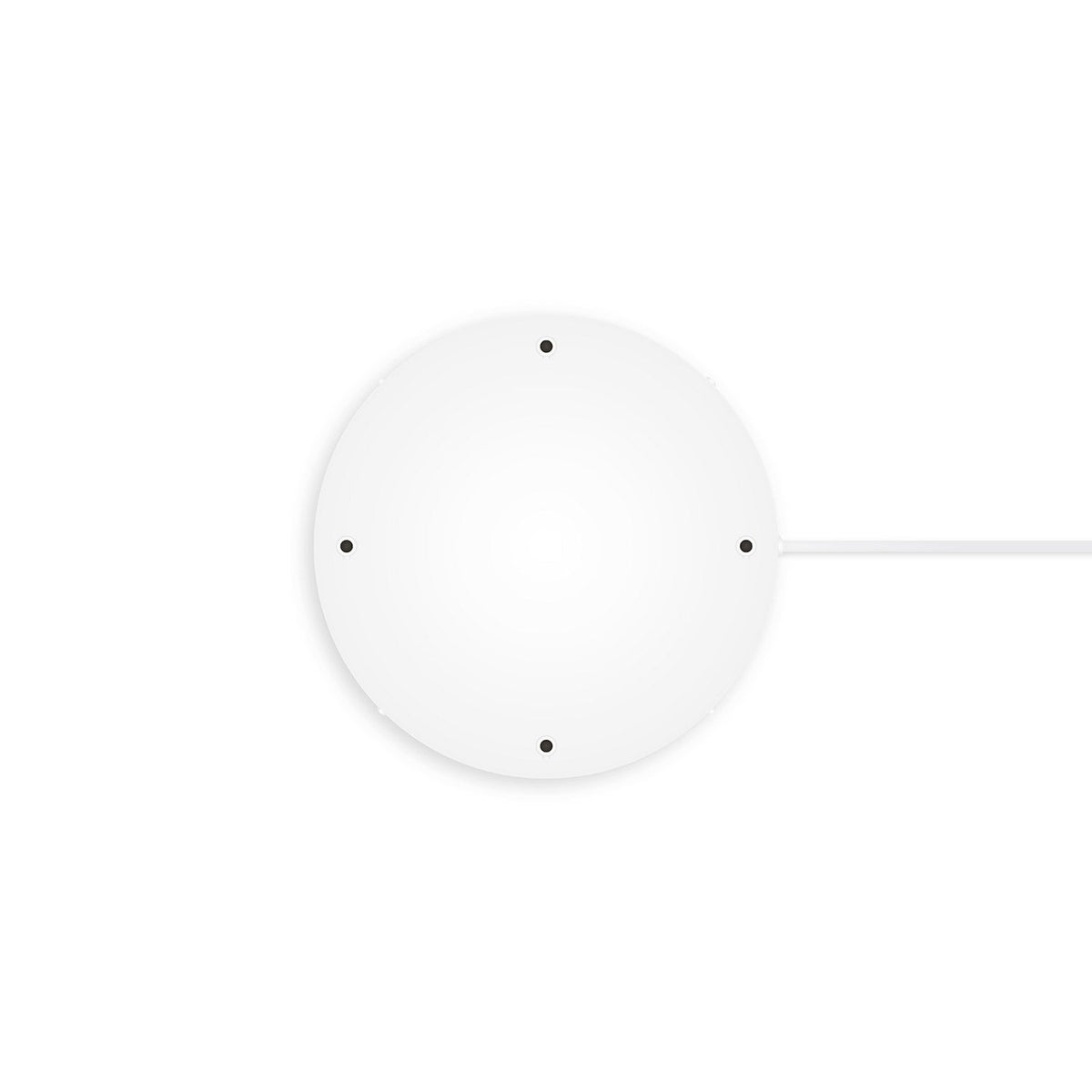 Rosone rotondo in alluminio Ø 30 cm con staffa e cavo di messa a terra, con 4 fori frontali - Bianco Opaco 1