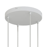 Rosone rotondo in alluminio Ø 30 cm con staffa e cavo di messa a terra, con 4 fori frontali - Bianco Opaco 0