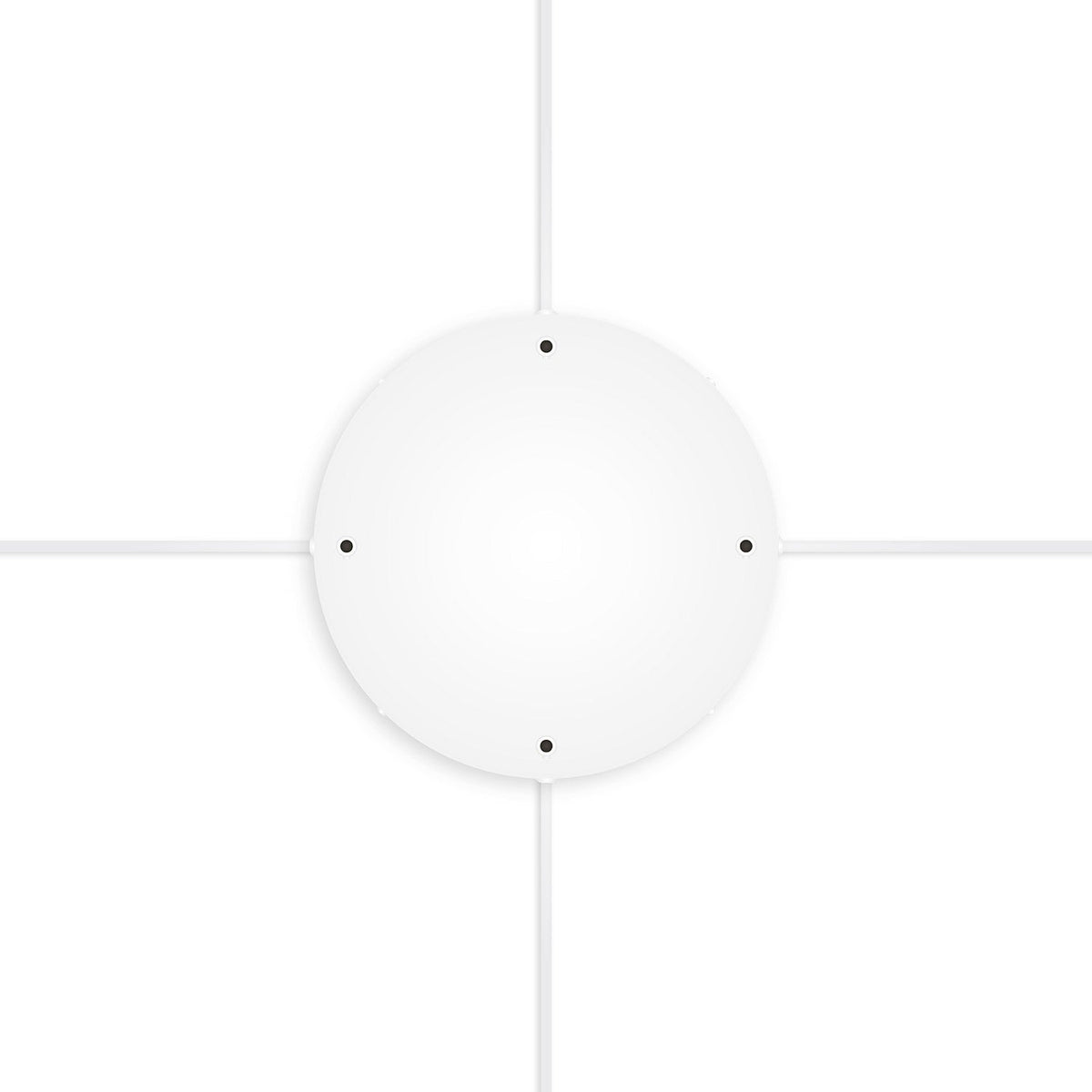 Rosone rotondo in alluminio Ø 30 cm con staffa e cavo di messa a terra, con 4 fori frontali - Bianco Opaco 4