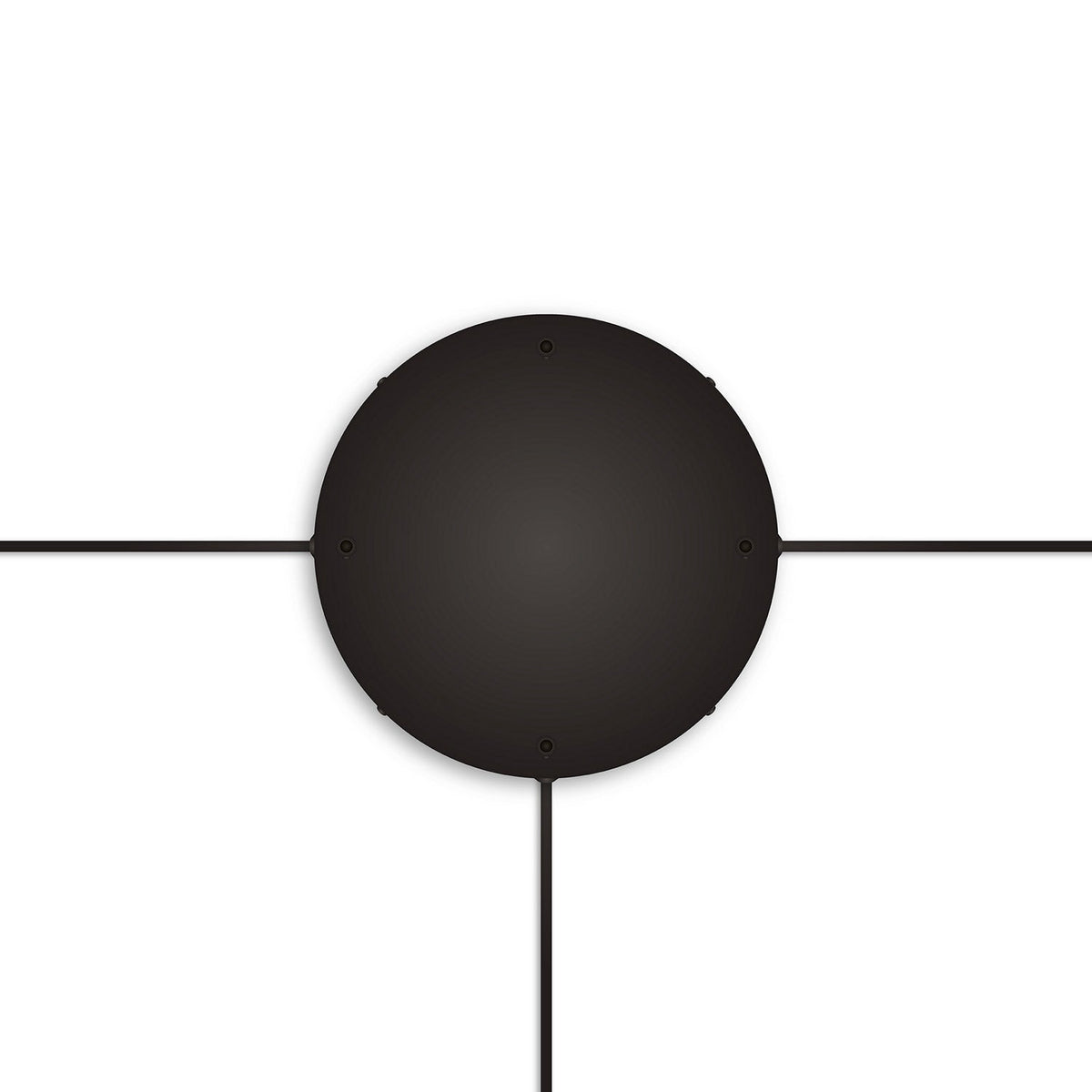 Rosone rotondo in alluminio Ø 30 cm con staffa e cavo di messa a terra, con 4 fori frontali - Nero 3