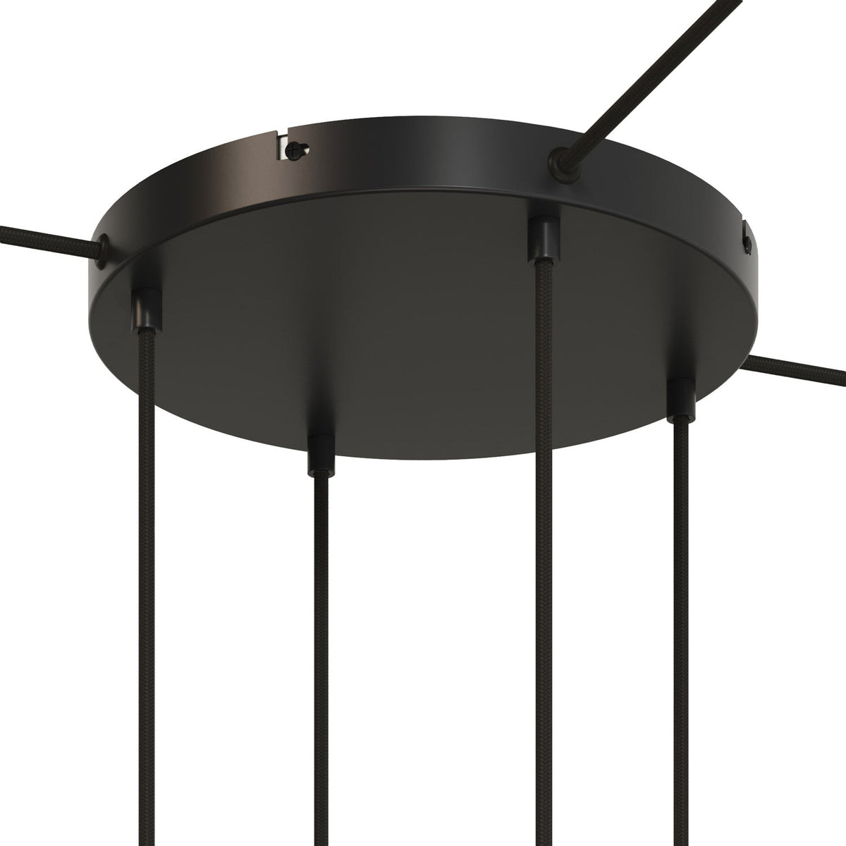 Rosone rotondo in alluminio Ø 30 cm con staffa e cavo di messa a terra, con 4 fori frontali - Nero 3