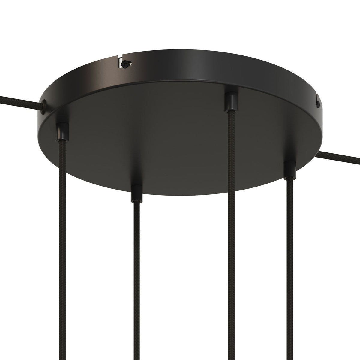 Rosone rotondo in alluminio Ø 30 cm con staffa e cavo di messa a terra, con 4 fori frontali - Nero 2