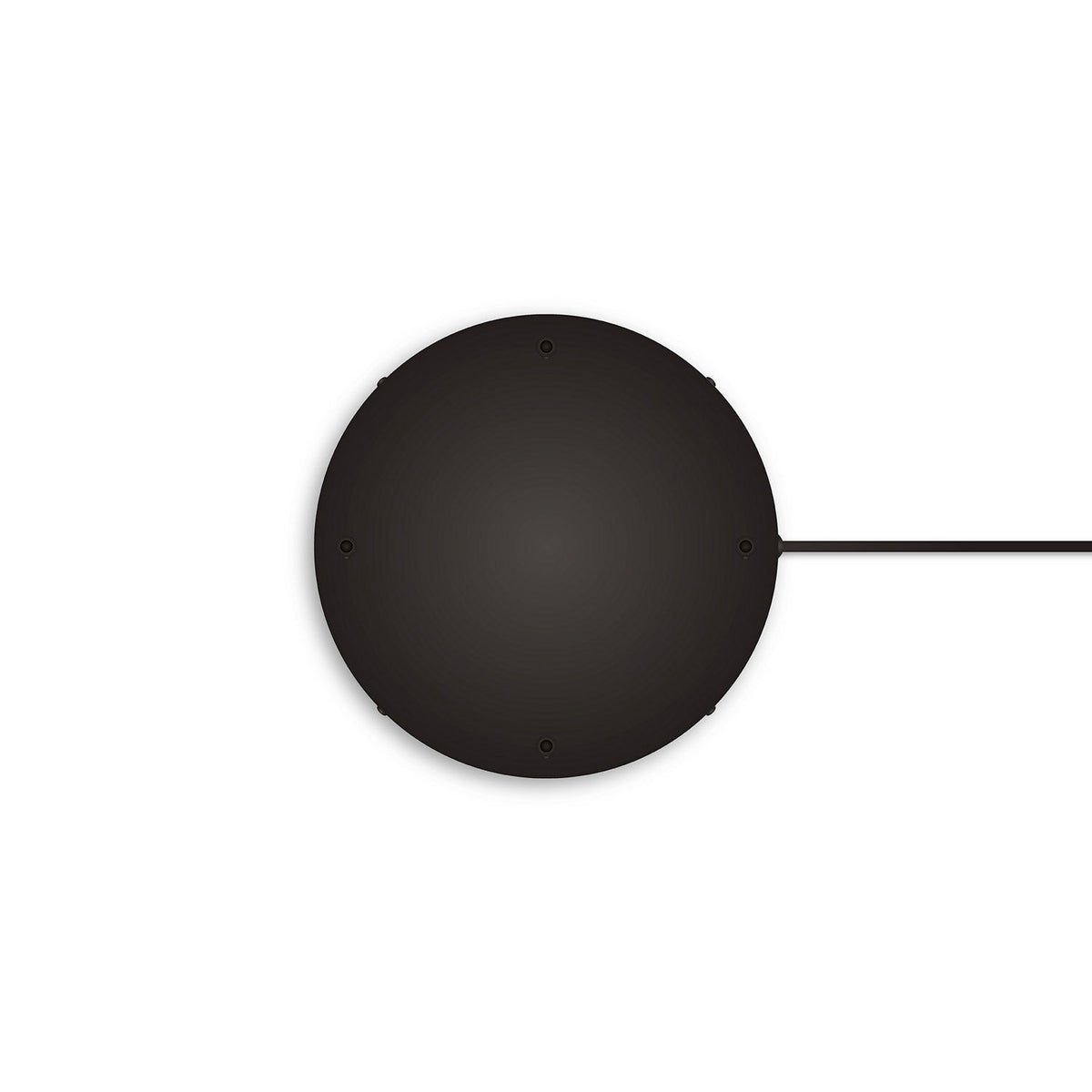 Rosone rotondo in alluminio Ø 30 cm con staffa e cavo di messa a terra, con 4 fori frontali - Nero 1