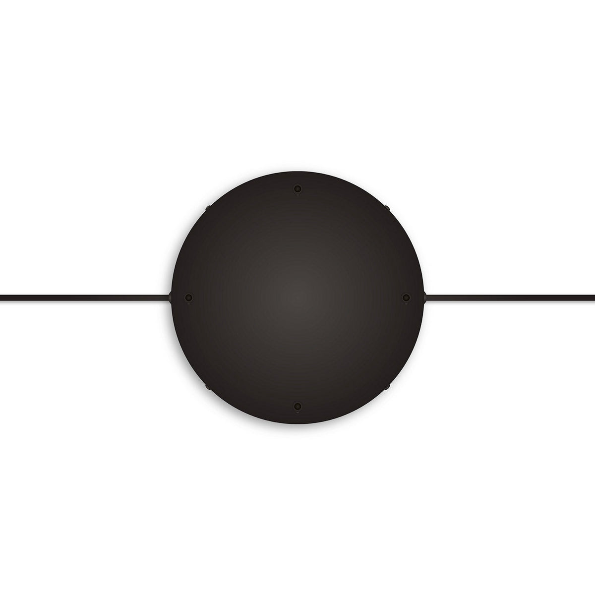 Rosone rotondo in alluminio Ø 30 cm con staffa e cavo di messa a terra, con 4 fori frontali - Nero 2