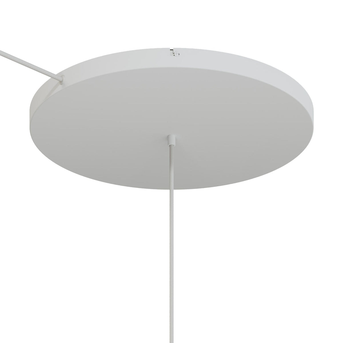 Rosone rotondo in alluminio Ø 50 cm con staffa e cavo di messa a terra, con 1 foro frontale - Bianco Opaco 1