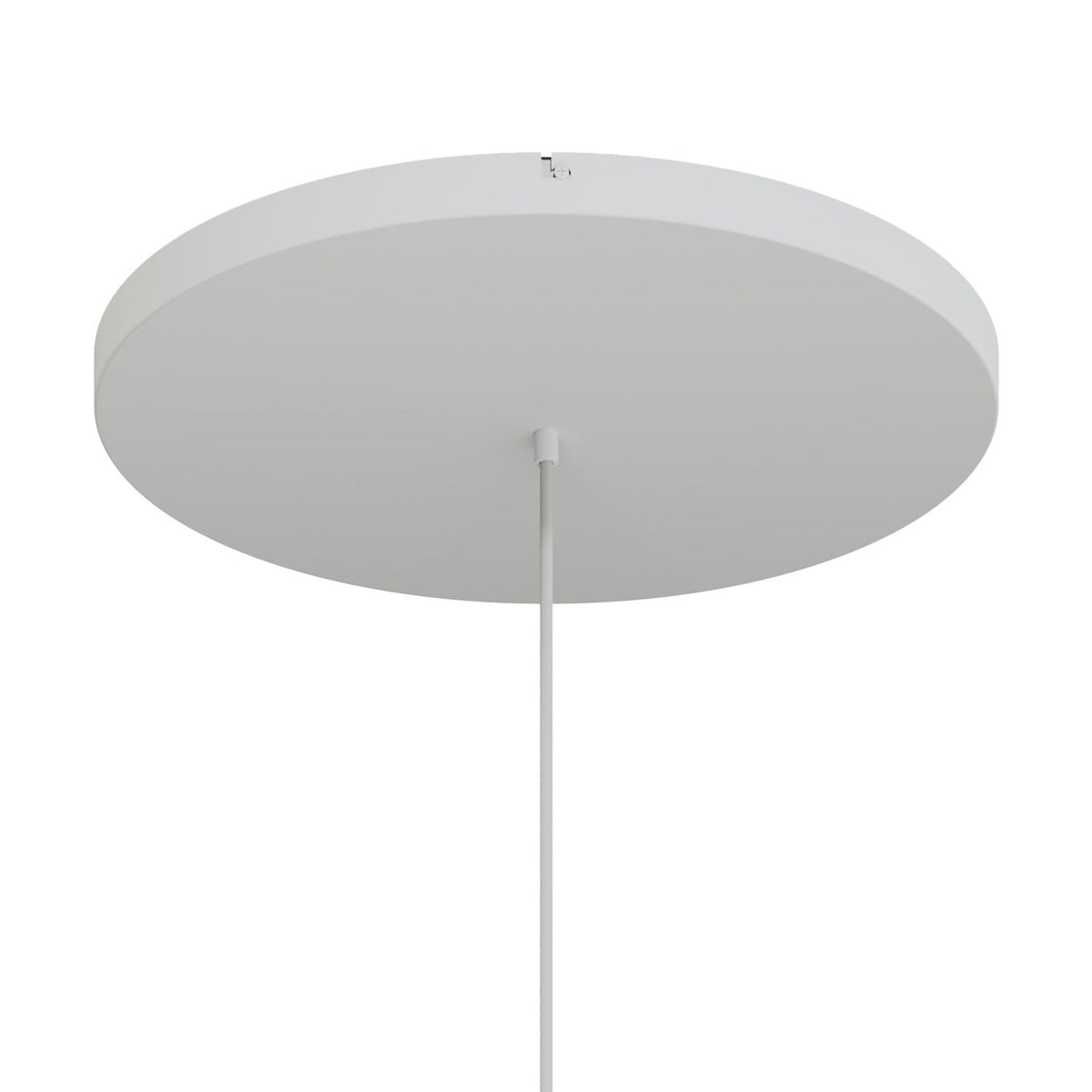 Rosone rotondo in alluminio Ø 50 cm con staffa e cavo di messa a terra, con 1 foro frontale - Bianco Opaco 0