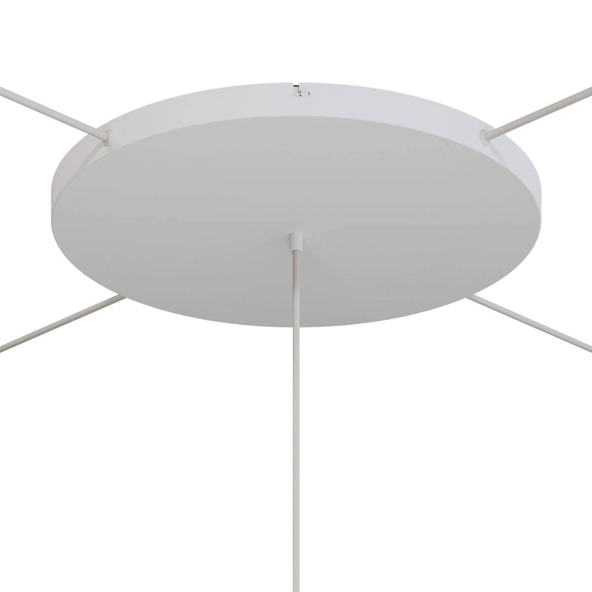 Rosone rotondo in alluminio Ø 50 cm con staffa e cavo di messa a terra, con 1 foro frontale - Bianco Opaco 4