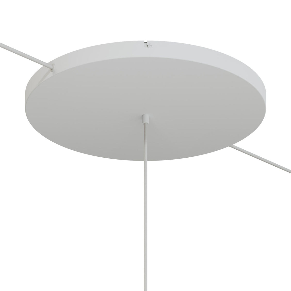 Rosone rotondo in alluminio Ø 50 cm con staffa e cavo di messa a terra, con 1 foro frontale - Bianco Opaco 2