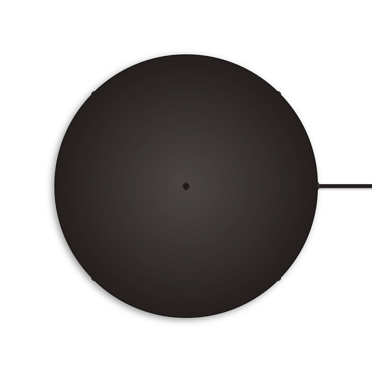Rosone rotondo in alluminio Ø 50 cm con staffa e cavo di messa a terra, con 1 foro frontale - Nero 1