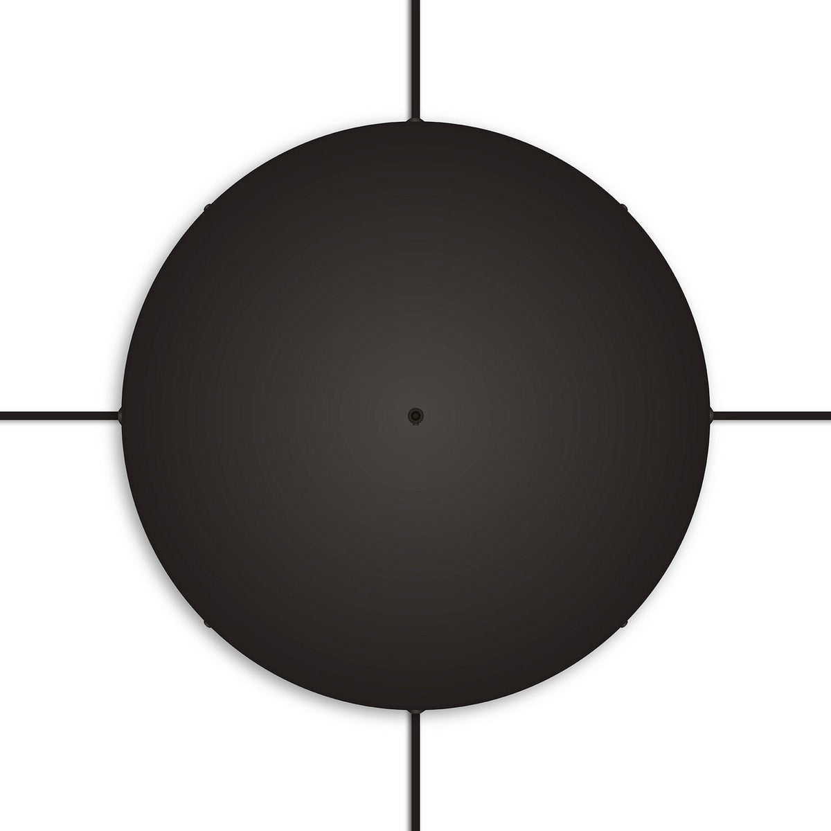 Rosone rotondo in alluminio Ø 50 cm con staffa e cavo di messa a terra, con 1 foro frontale - Nero 4