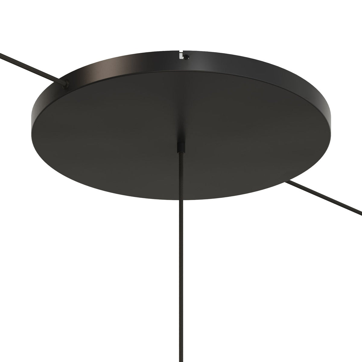 Rosone rotondo in alluminio Ø 50 cm con staffa e cavo di messa a terra, con 1 foro frontale - Nero 2