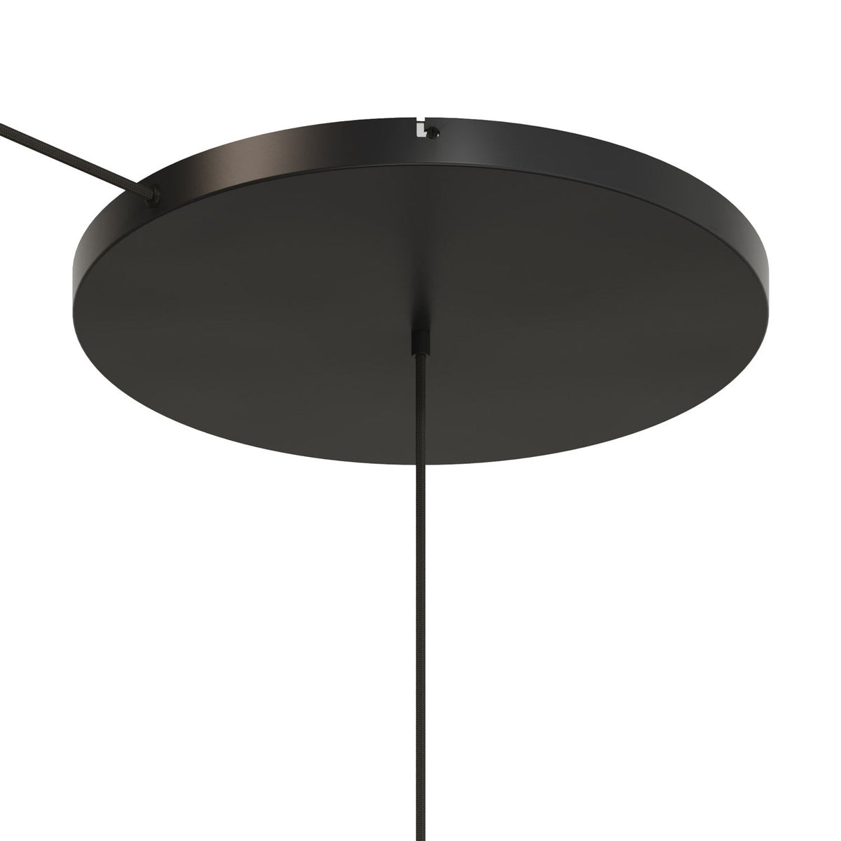 Rosone rotondo in alluminio Ø 50 cm con staffa e cavo di messa a terra, con 1 foro frontale - Nero 1