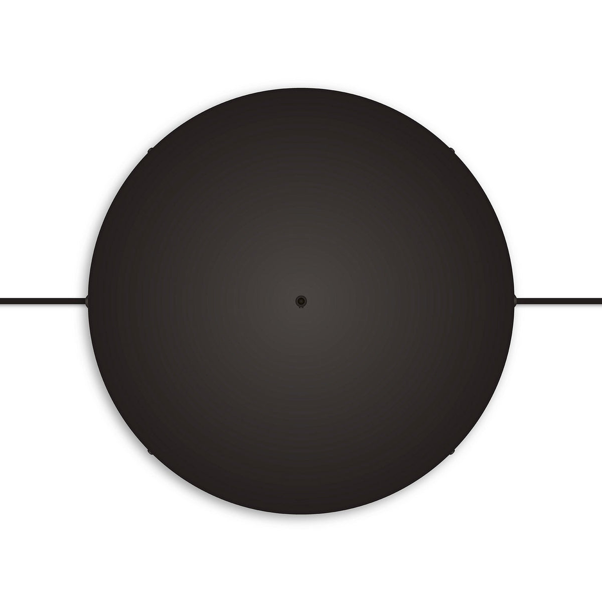 Rosone rotondo in alluminio Ø 50 cm con staffa e cavo di messa a terra, con 1 foro frontale - Nero 2