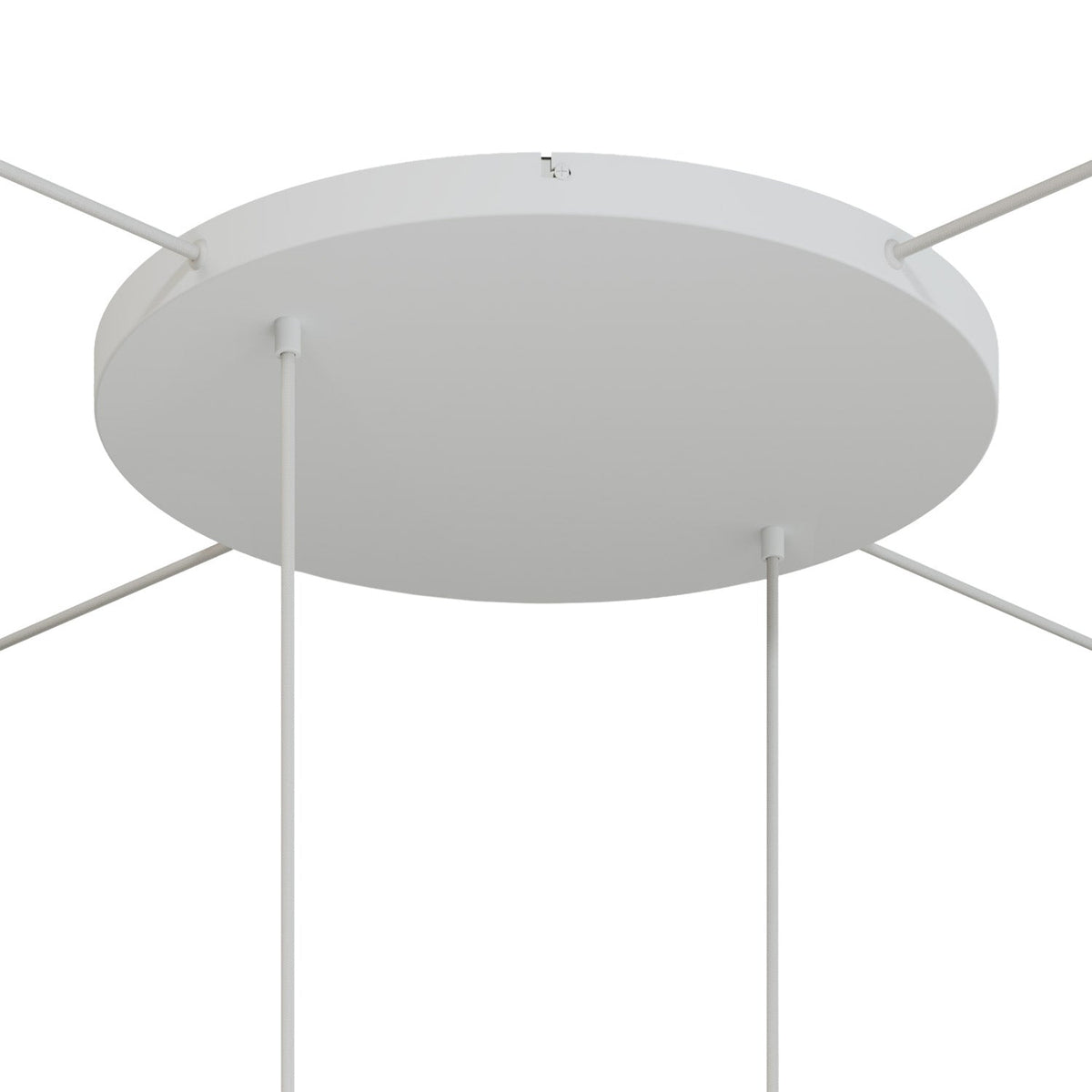 Rosone rotondo in alluminio Ø 50 cm con staffa e cavo di messa a terra, con 2 fori frontali - Bianco Opaco 4