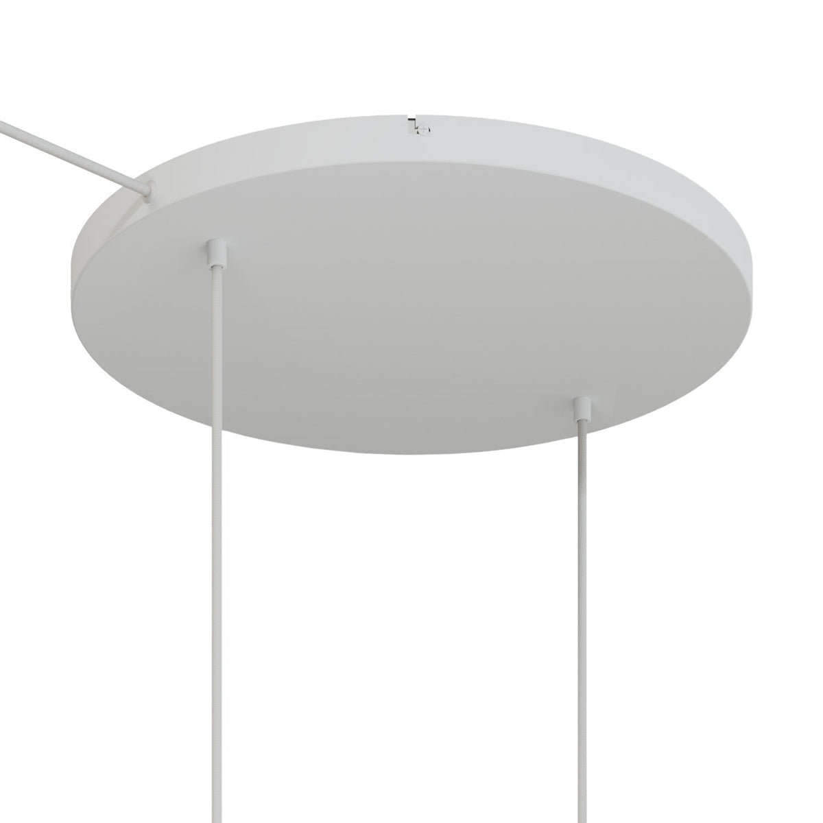 Rosone rotondo in alluminio Ø 50 cm con staffa e cavo di messa a terra, con 2 fori frontali - Bianco Opaco 1