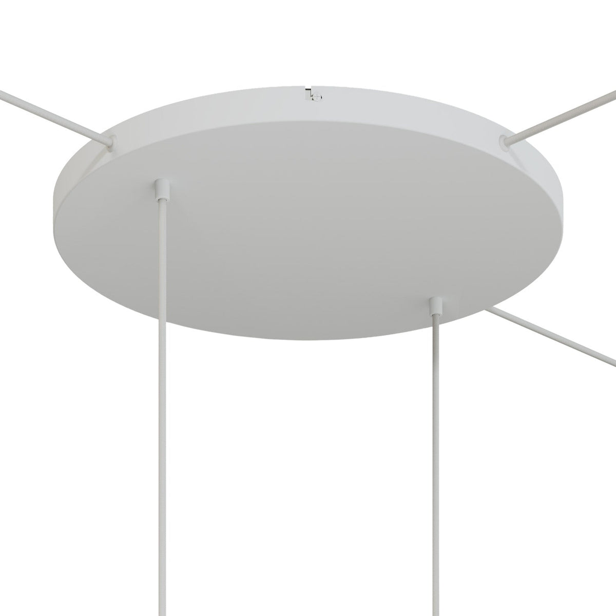 Rosone rotondo in alluminio Ø 50 cm con staffa e cavo di messa a terra, con 2 fori frontali - Bianco Opaco 3