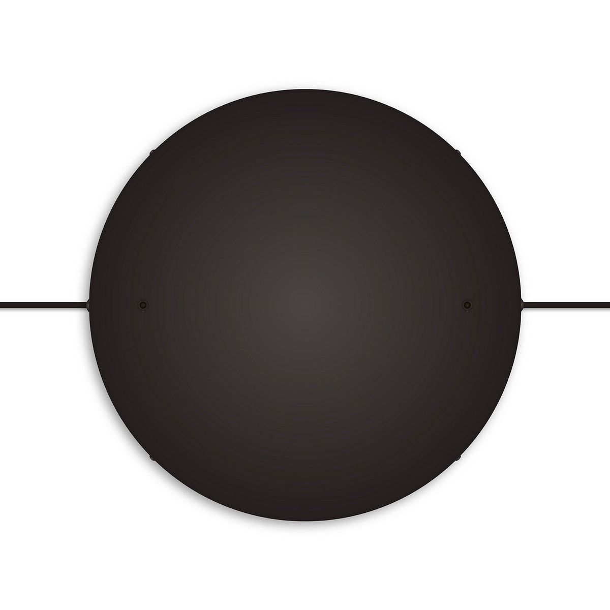 Rosone rotondo in alluminio Ø 50 cm con staffa e cavo di messa a terra, con 2 fori frontali - Nero 2