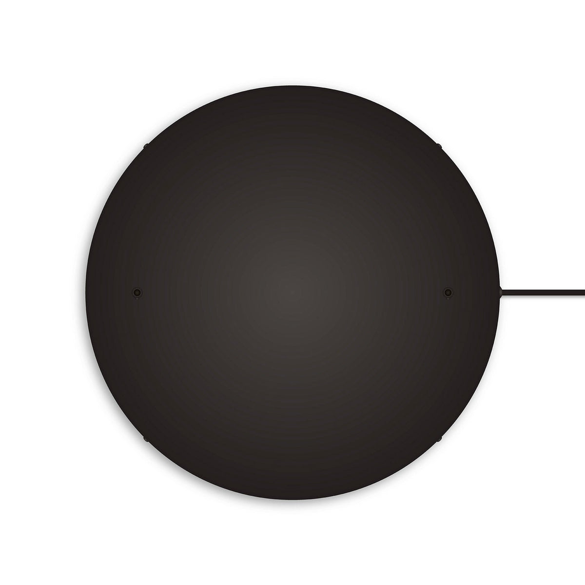 Rosone rotondo in alluminio Ø 50 cm con staffa e cavo di messa a terra, con 2 fori frontali - Nero 1
