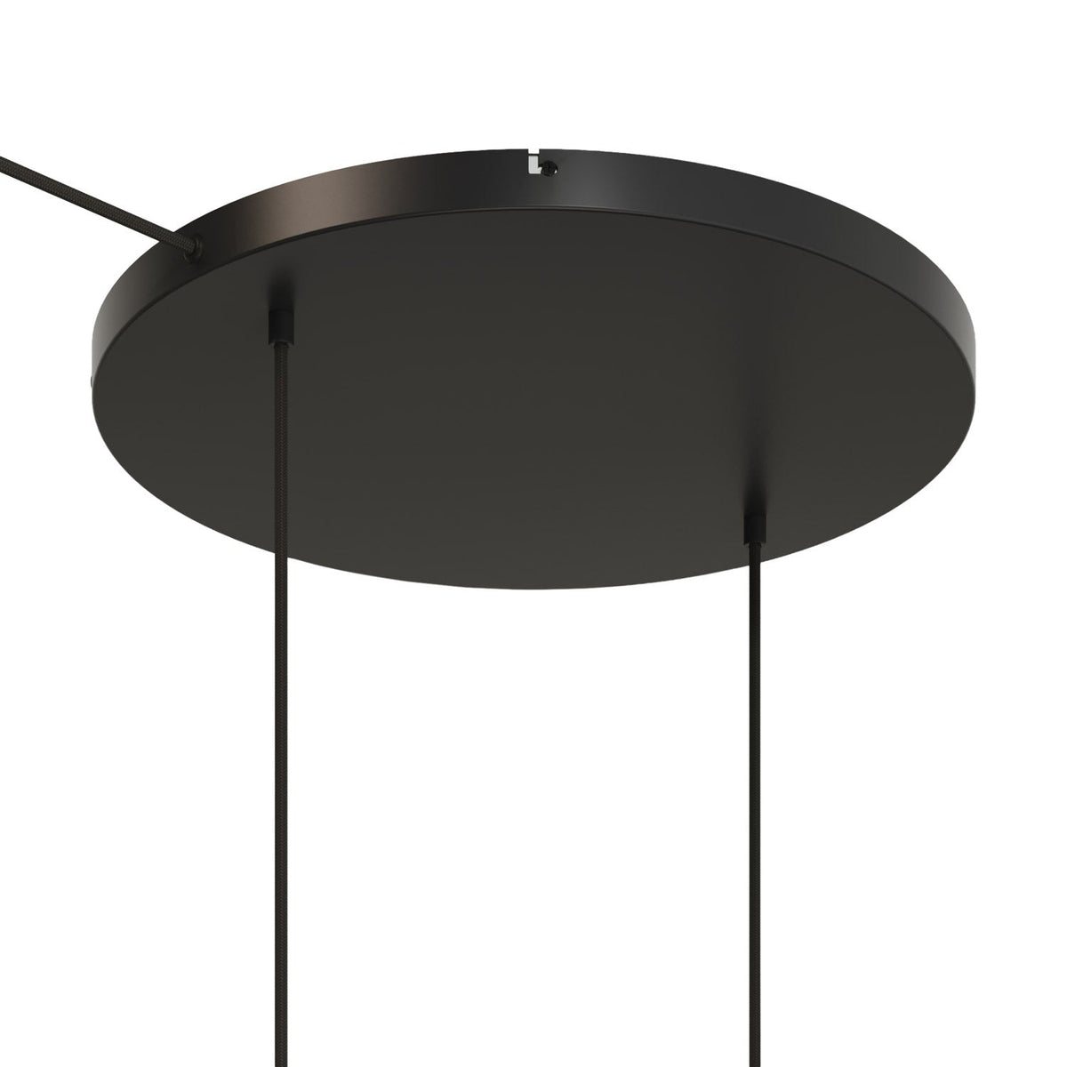 Rosone rotondo in alluminio Ø 50 cm con staffa e cavo di messa a terra, con 2 fori frontali - Nero 1